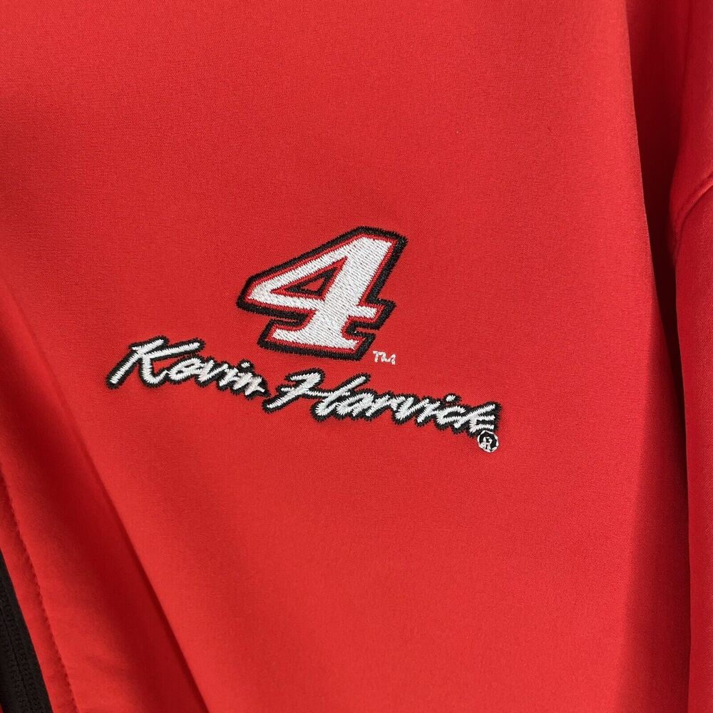 Kevin Harvick #4 Stewart-Haas Racing Soft-Shell Hooded Red Jacket 2x - Picture 2 of 8